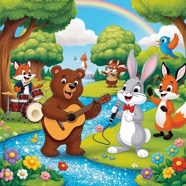 Obraz Abstract , animals in the forest