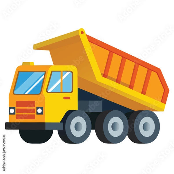 Fototapeta dump truck isolated on white background