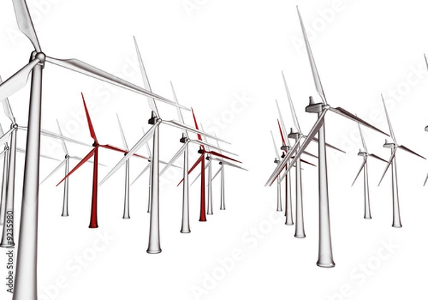 Obraz Wind turbine field