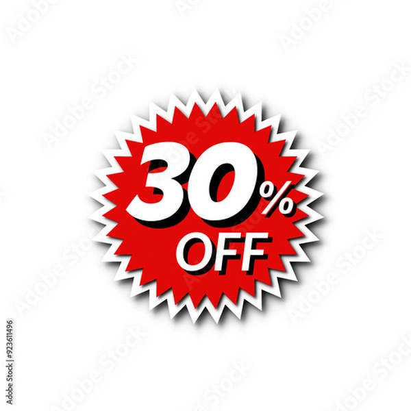 Obraz Special offer discount label with different sale percentage,10 15 25 50 off with PNG background ,transparent , red rubber stamp label