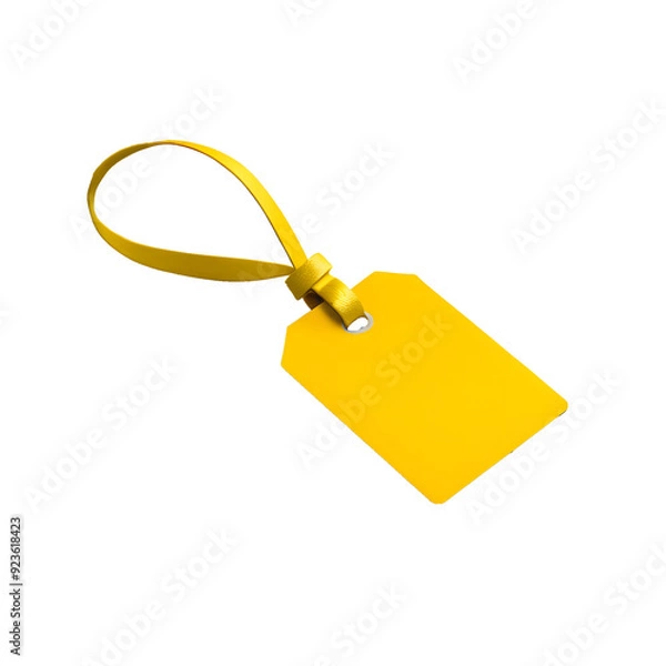 Fototapeta Yellow Tag For Mockup isolated on transparent background