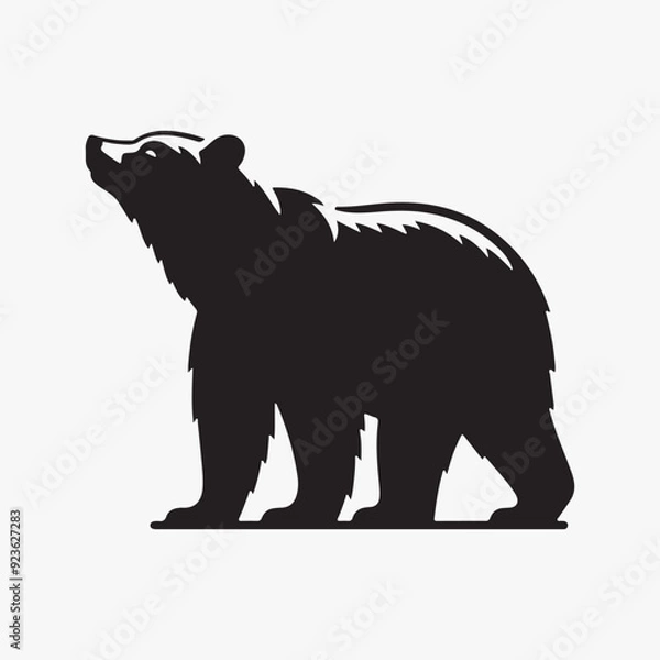 Fototapeta A striking vector illustration of a bear perched majestically, its intricate plumage rendered in elegant black and white. rtwork
