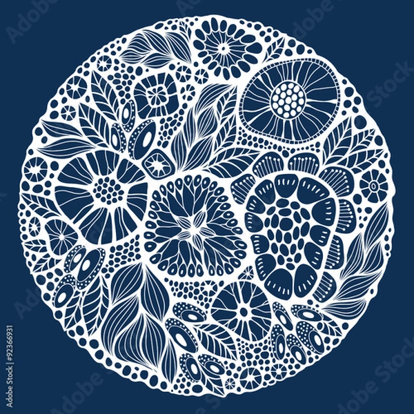 Obraz Round abstract floral pattern