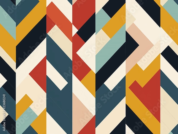 Fototapeta Modern chevron in bold, alternating colors with sharp, clean lines, seamless pattern