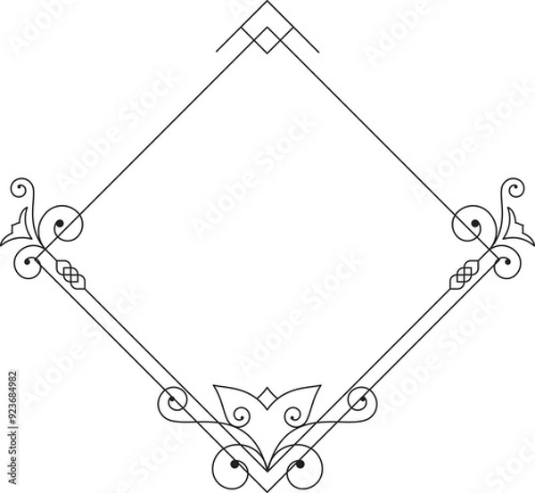 Fototapeta Luxury frames, borders and corners with ornate swirls