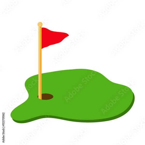 Fototapeta Golf Hole with Flag vector 