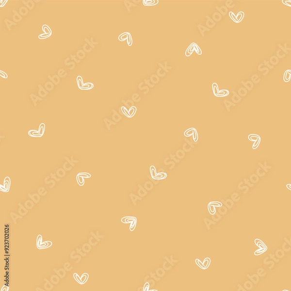 Fototapeta Seamless love pattern idea for fabric tablecloth pattern wrapping gift paper yellow love pattern. heart pattern