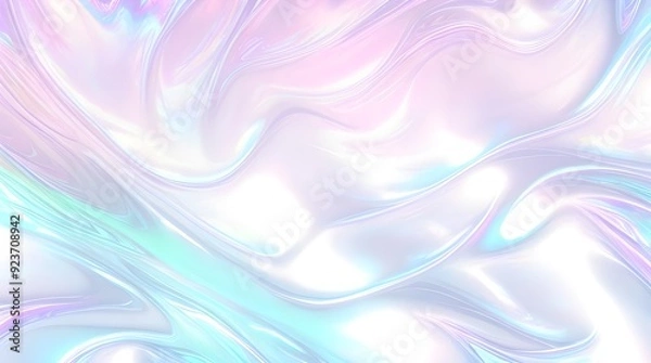 Fototapeta Holographic background seamless trendy iridescent light foil texture. Soft holographic pastel unicorn marble background pattern. Modern pearlescent blurry abstract swirl illustration.	

