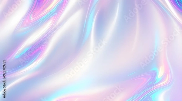 Obraz Holographic background seamless trendy iridescent light foil texture. Soft holographic pastel unicorn marble background pattern. Modern pearlescent blurry abstract swirl illustration.	
