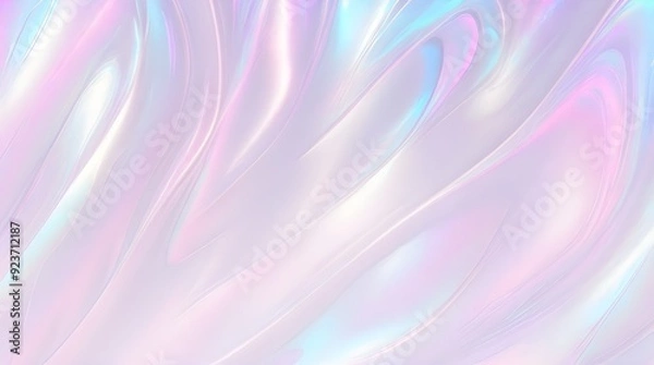 Fototapeta Holographic background seamless trendy iridescent light foil texture. Soft holographic pastel unicorn marble background pattern. Modern pearlescent blurry abstract swirl illustration.	