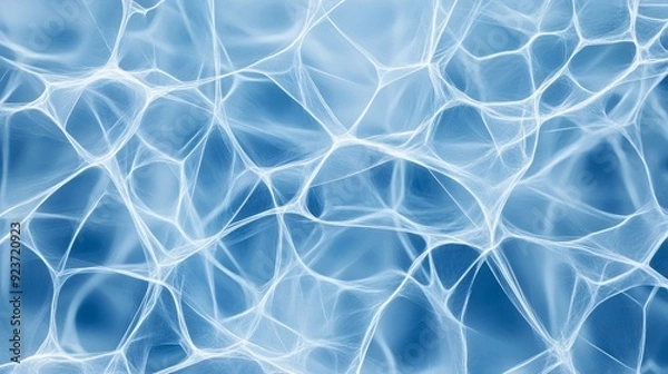 Fototapeta Abstract Blue Web: Delicate, interwoven lines create a mesmerizing abstract pattern, evoking a sense of interconnectedness,  digital networks, and ethereal beauty.  A cool, calming blue background add