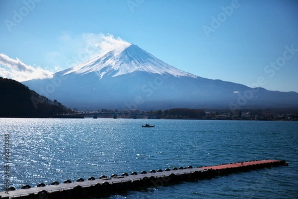 Fototapeta 富士山と桟橋