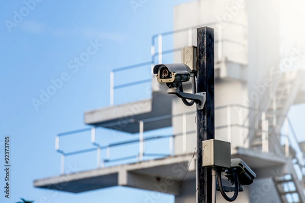 Fototapeta Security Camera on diving board background