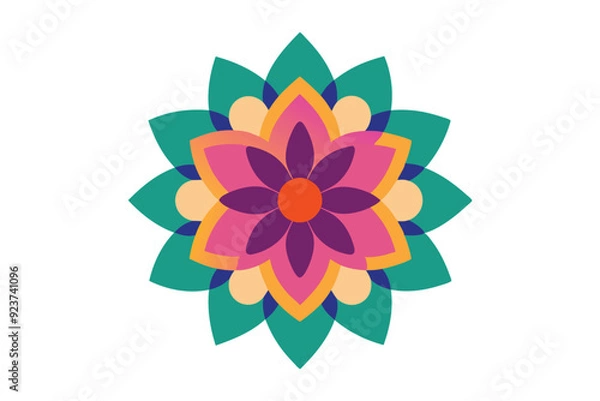 Fototapeta Colorful mandala in hand drawn style