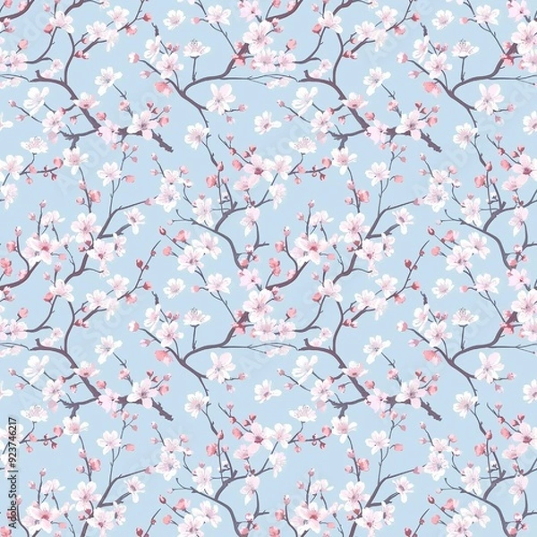 Obraz Cherry blossom seamless pattern