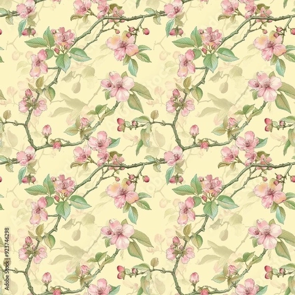 Obraz Cherry blossom seamless pattern