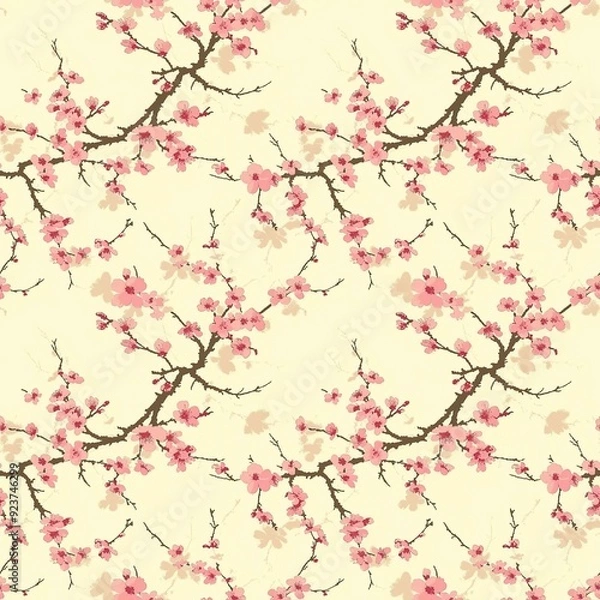 Obraz Cherry blossom seamless pattern