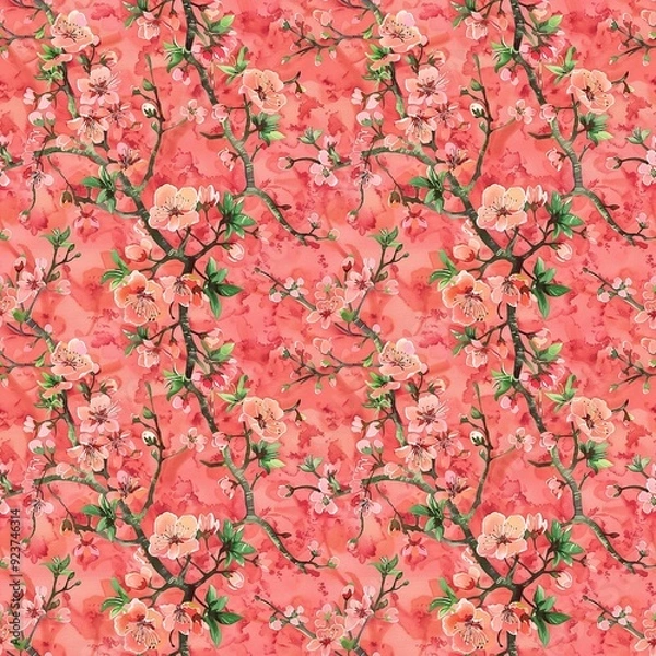 Obraz Cherry blossom seamless pattern