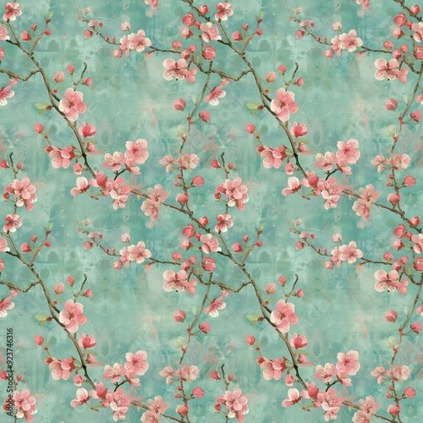 Obraz Cherry blossom seamless pattern