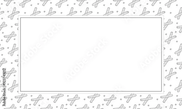 Fototapeta food and beverage frame in doodle style frame background