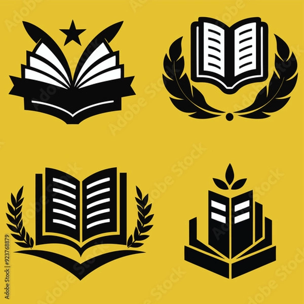 Fototapeta Library logo set. Study logo design with creative modern concept. EPS 10. Vector stock.