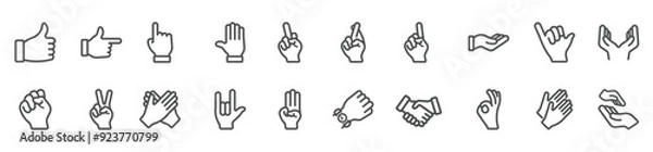 Obraz Hands collection line icon