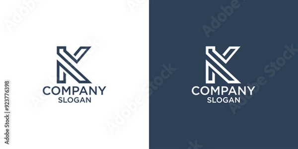 Fototapeta letter k abstract geometry logo vector design