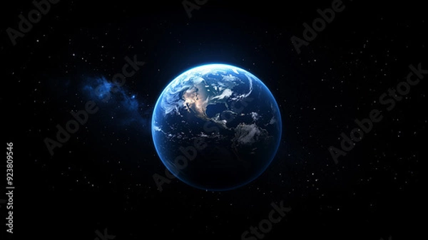 Fototapeta Planet earth in space with a galaxy of stars around 