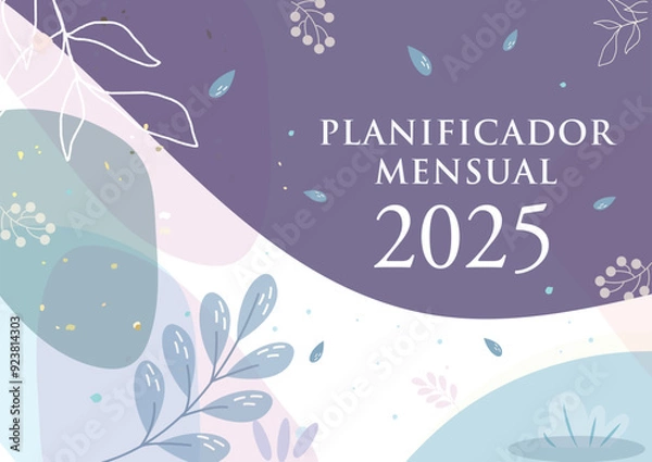 Obraz Calendario mensual 2025 en Español. Portada / Carátula