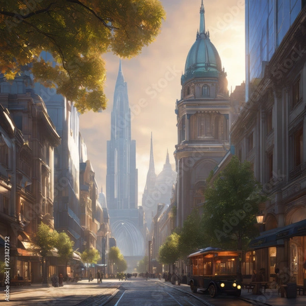 Obraz 幻想的な風景街並み