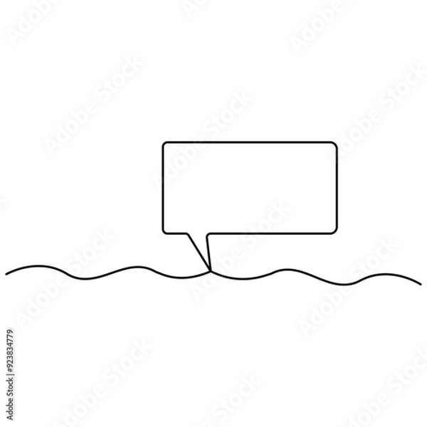 Fototapeta Message  single line art, continuous one line drawing of  Isolated outline vector art 
