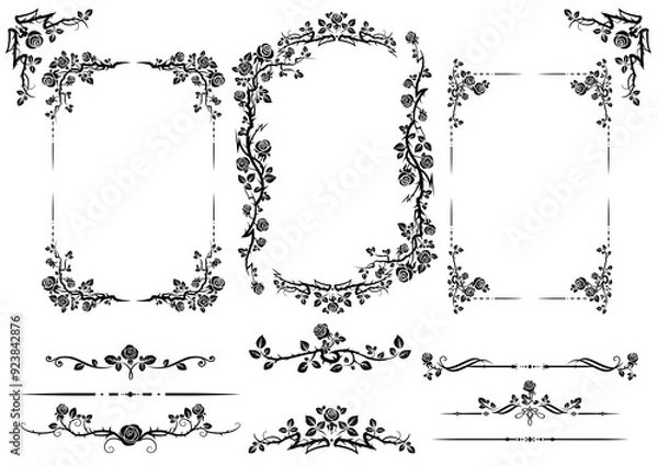 Fototapeta Elegant roses floral elements