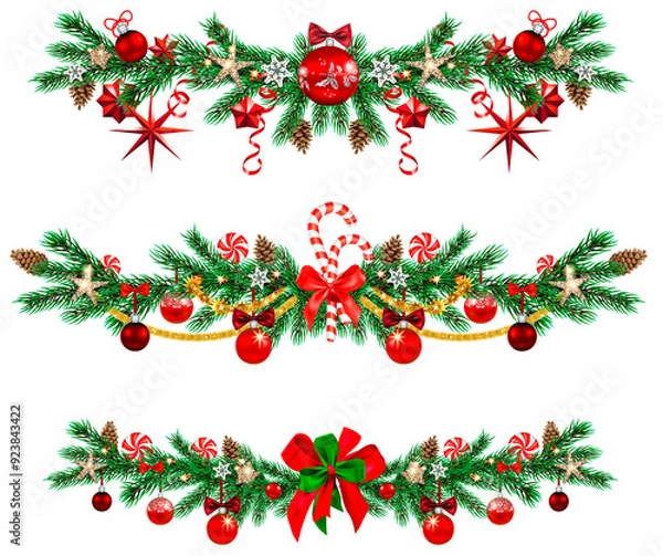 Fototapeta Bright Christmas design set
