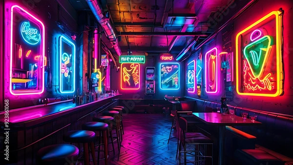 Obraz Neon signs glowing in the night
