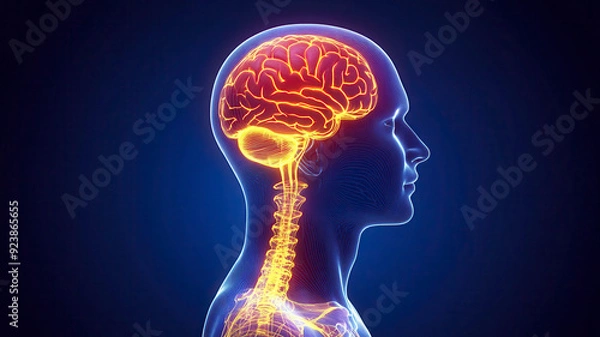 Fototapeta Active human brain, illustration