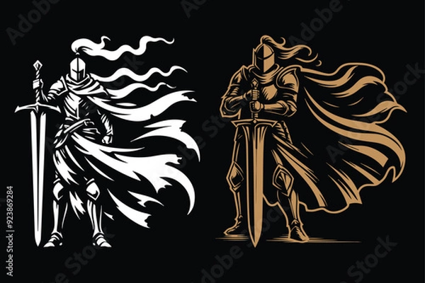 Obraz knight vector silhouette