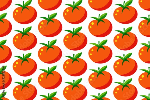 Fototapeta Seamless line pattern with tomato art vector illustration