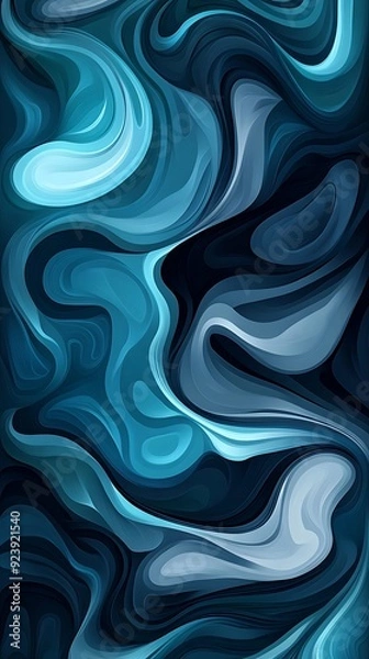 Fototapeta Abstract Swirling Blue and Gray Pattern