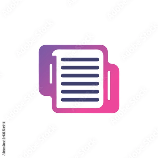 Fototapeta A document icon with lines for detailed information