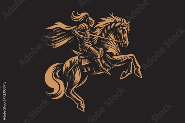 Obraz knight vector silhouette