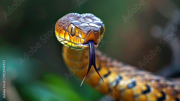 Fototapeta close up of a snake generating by AI technology