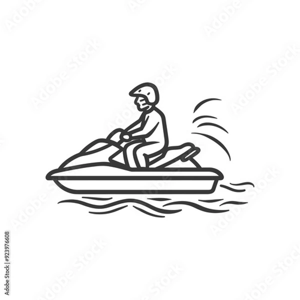 Fototapeta Person Riding a Jet Ski in the Ocean