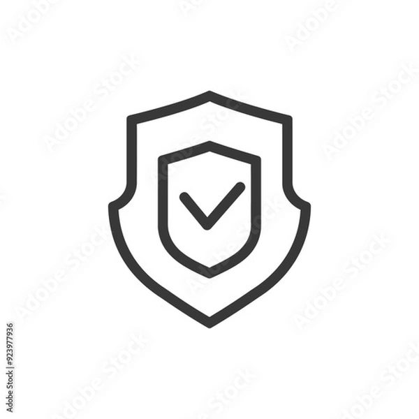 Fototapeta Shield Icon with Checkmark Inside, Representing Security and Protection