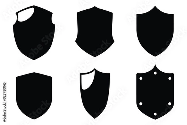 Fototapeta Sheild silhouette vector.
