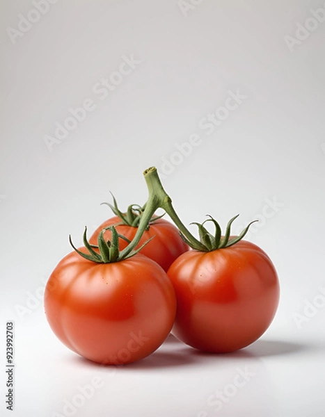 Obraz  red tomatoes on a plain white background