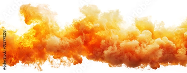 Obraz Orange smoke isolated on transparent background.