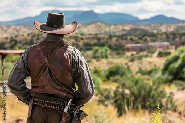 Fototapeta Cowboy Looking at the Horizon