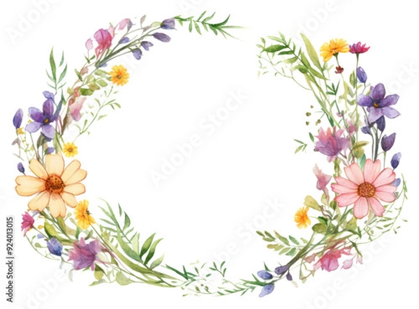Fototapeta PNG Wreath flower pattern circle.