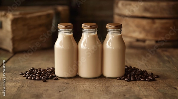 Obraz Coffee milk, bottle