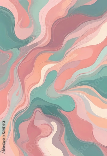 Fototapeta abstract pattern with waves, colorful textured template background, design illustration wallpaper 